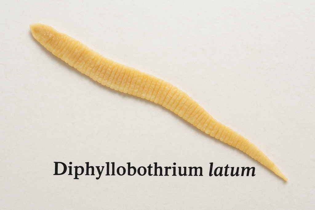 Diphyllobothrium latum (tênia do peixe)